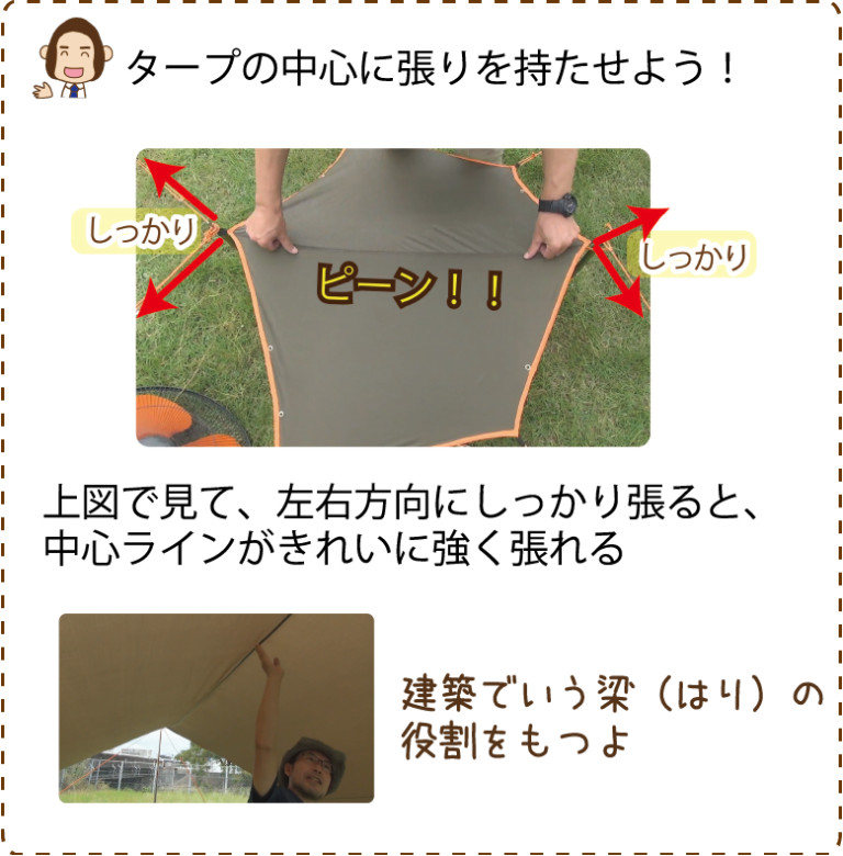 強風時のタープの張り方ー風対策をミニチュアヘキサタープで解説 ゴリラキャンプ部