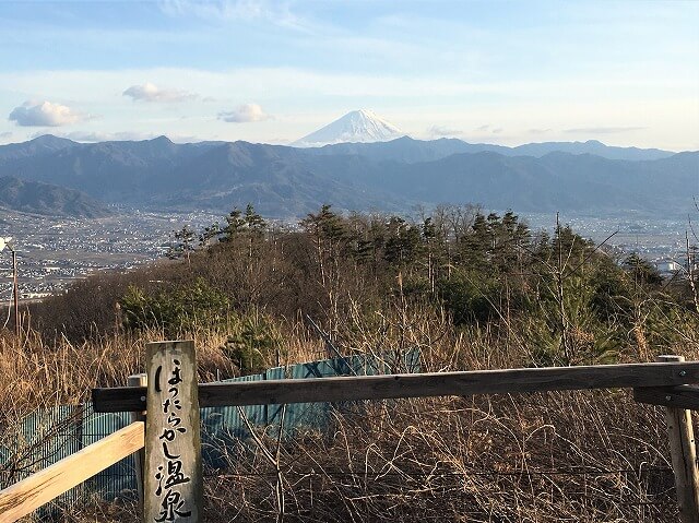 【冬キャンプ】温泉から富士山