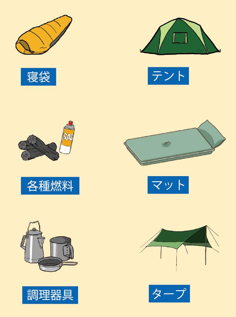 夏のキャンプに必要なもの一覧