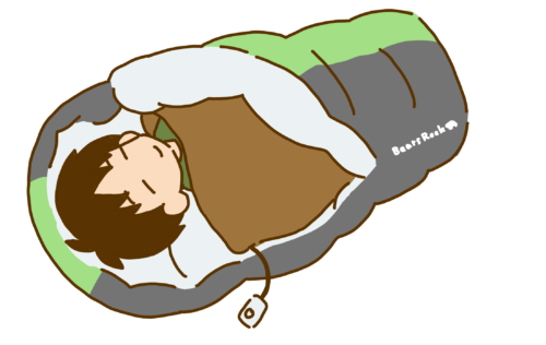 電気毛布を使って眠るマサオくんのイラスト