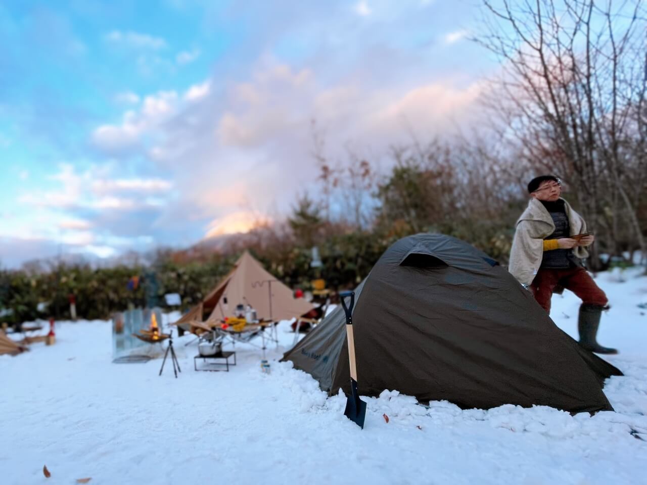 雪中キャンプの様子